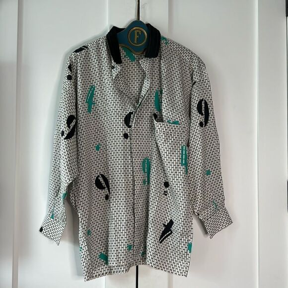 Gianni Versace vintage silk shirt with cotton collar - 44 - Picture 1 of 8
